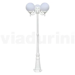 Lampione Alto 200 cm in Acrilico e Alluminio Bianco Made in Italy - Trovabianco