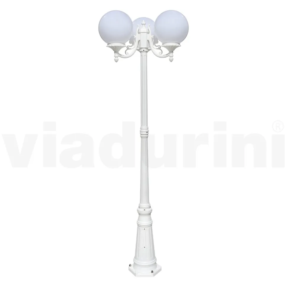 Lampione Alto 200 cm in Acrilico e Alluminio Bianco Made in Italy - Trovabianco