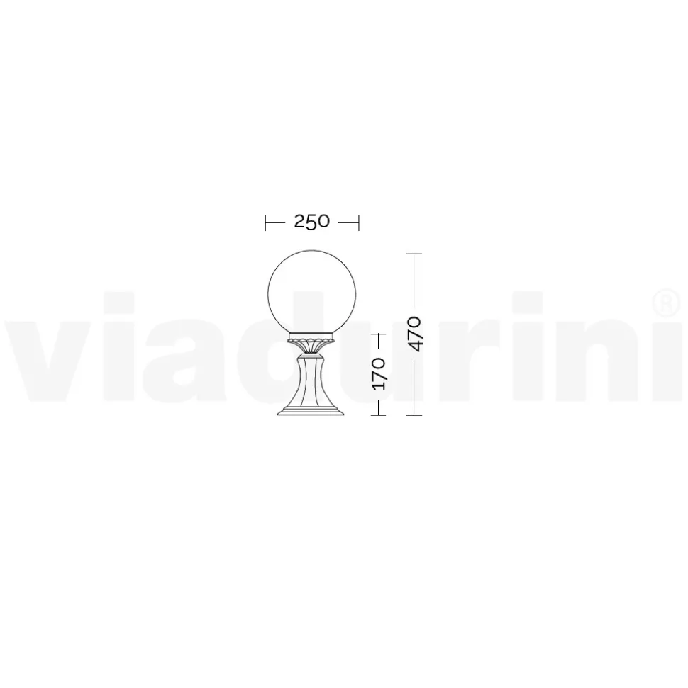 Lampione Alto 47 cm in Acrilico e Alluminio Bianco Made in Italy - Trovabianco