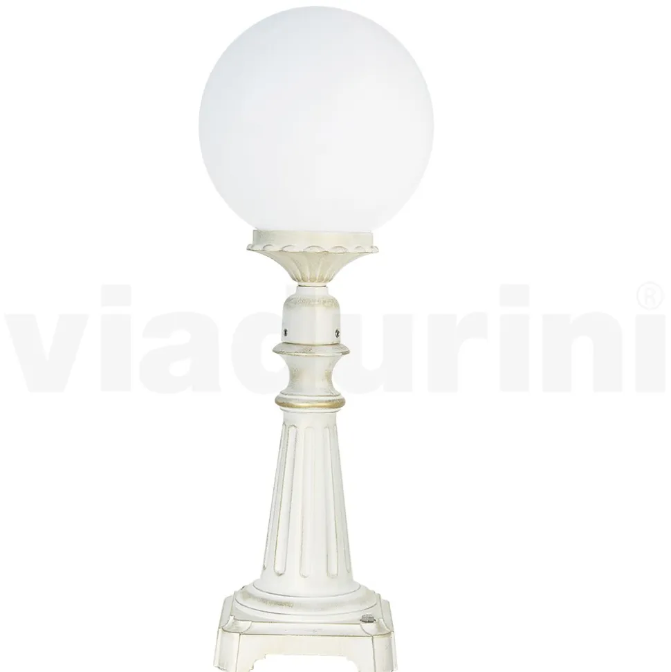 Lampione Alto 69 cm in Acrilico e Alluminio Bianco Made in Italy - Trovabianco