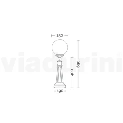 Lampione Alto 69 cm in Acrilico e Alluminio Bianco Made in Italy - Trovabianco