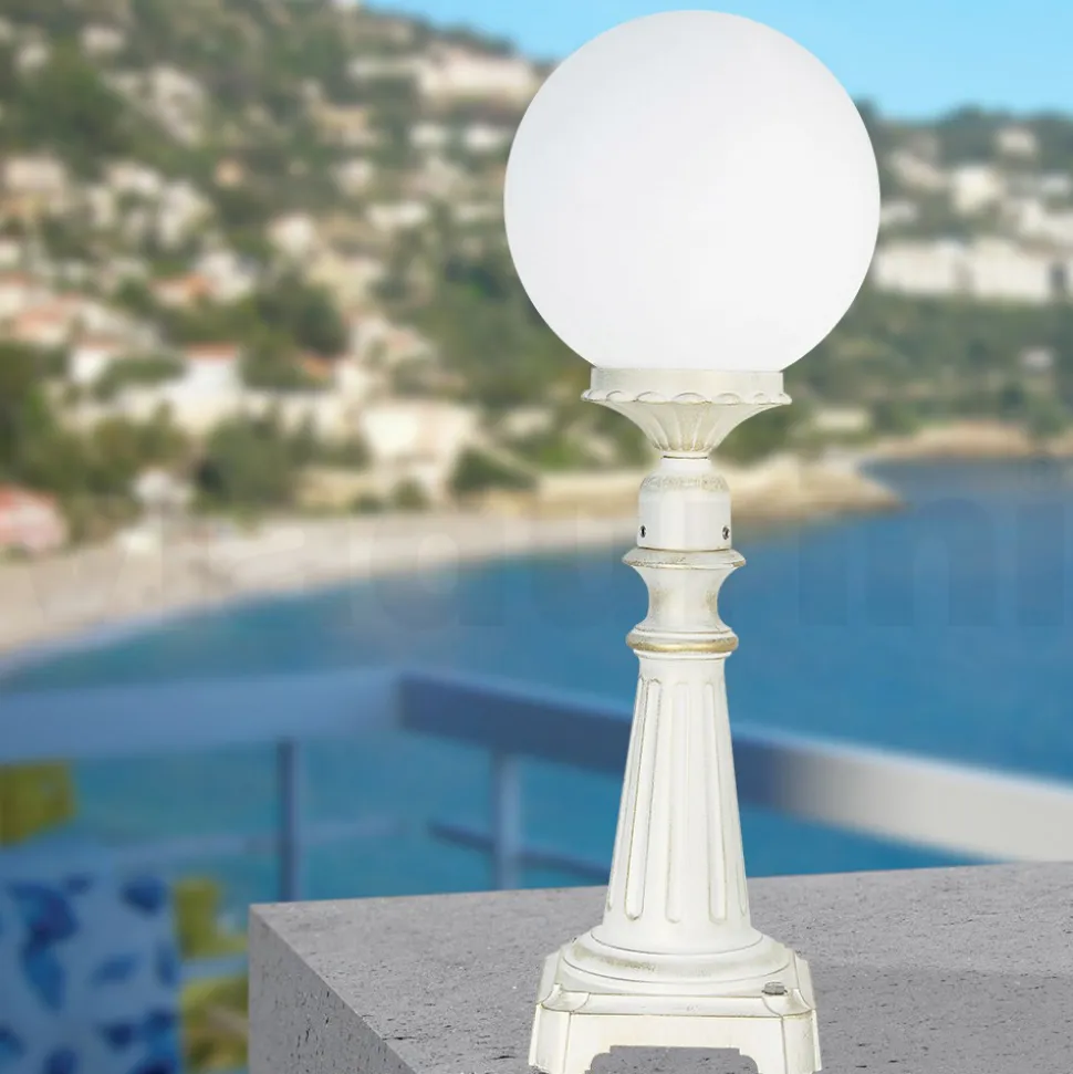Lampione Alto 69 cm in Acrilico e Alluminio Bianco Made in Italy - Trovabianco