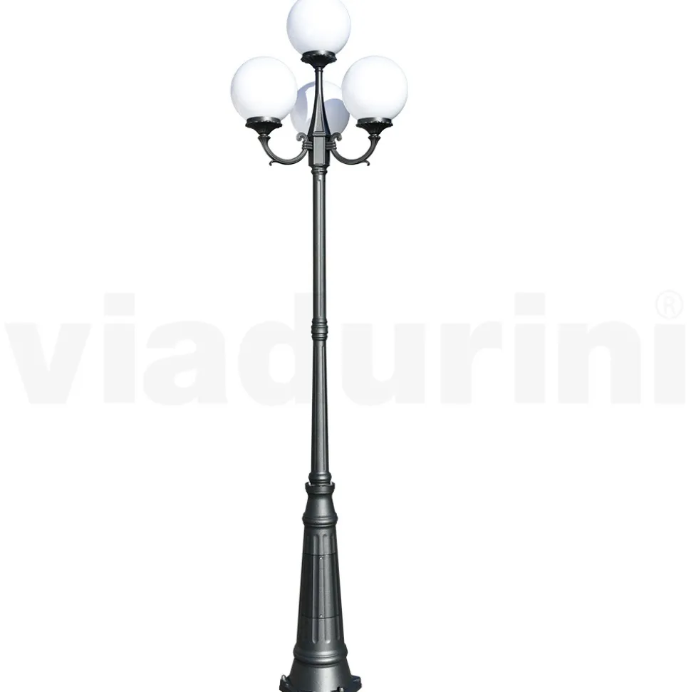 Lampione Alto 270 cm in Acrilico e Alluminio Antracite Made in Italy - Trovaantracite