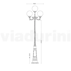 Lampione Alto 270 cm in Acrilico e Alluminio Antracite Made in Italy - Trovaantracite
