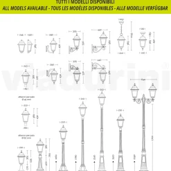 Lampione Alto 208 cm in Vetro e Alluminio Antracite Made in Italy - Scintilla