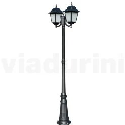 Lampione Alto 208 cm in Vetro e Alluminio Antracite Made in Italy - Scintilla
