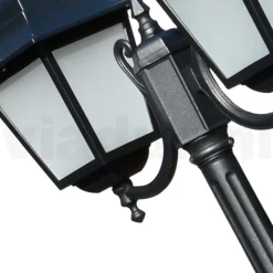 Lampione Alto 208 cm in Vetro e Alluminio Antracite Made in Italy - Scintilla