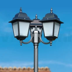 Lampione Alto 238 cm in Vetro e Alluminio Antracite Made in Italy - Scintilla