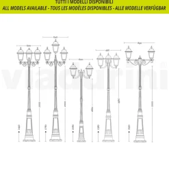 Lampione Alto 219 cm in Vetro e Alluminio Antracite Made in Italy - Scintilla