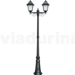 Lampione Alto 219 cm in Vetro e Alluminio Antracite Made in Italy - Scintilla