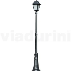 Lampione Alto 214 cm in Vetro e Alluminio Antracite Made in Italy - Scintilla