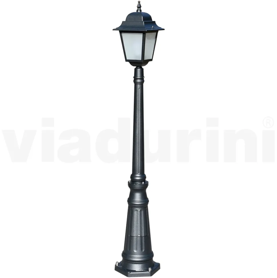 Lampione Alto 152 cm in Vetro e Alluminio Antracite Made in Italy - Scintilla
