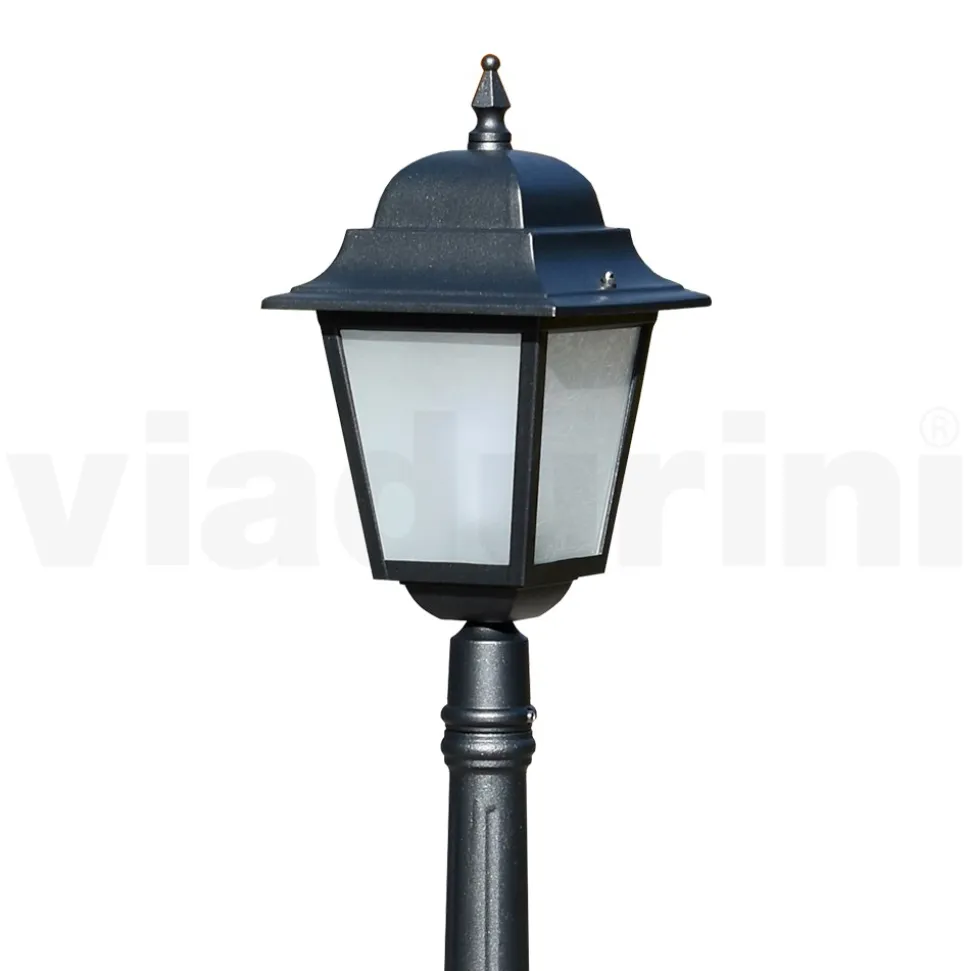 Lampione Alto 152 cm in Vetro e Alluminio Antracite Made in Italy - Scintilla
