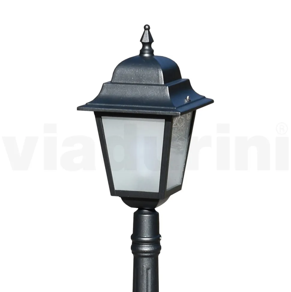 Lampione Alto 116 cm in Vetro e Alluminio Antracite Made in Italy - Scintilla