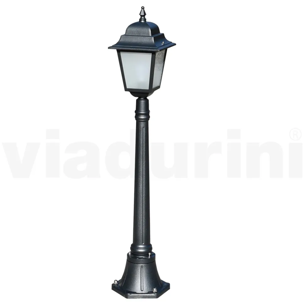 Lampione Alto 116 cm in Vetro e Alluminio Antracite Made in Italy - Scintilla