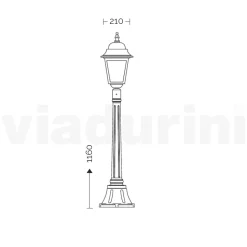 Lampione Alto 116 cm in Vetro e Alluminio Antracite Made in Italy - Scintilla
