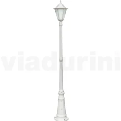 Lampione Alto per Esterno Vintage in Alluminio Bianco Made in Italy - Terella