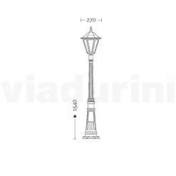 Lampione Alto per Esterno Vintage in Alluminio Bianco Made in Italy - Terella