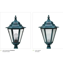 Lampione a 2 Luci in Alluminio e Vetro Made in Italy Vintage - Janira