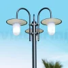 Lampione a 3 Luci Stile Vintage in Alluminio Grigio Made in Italy - Belen