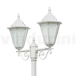 Lampione a 2 Luci Vintage in Alluminio Bianco Made in Italy - Terella