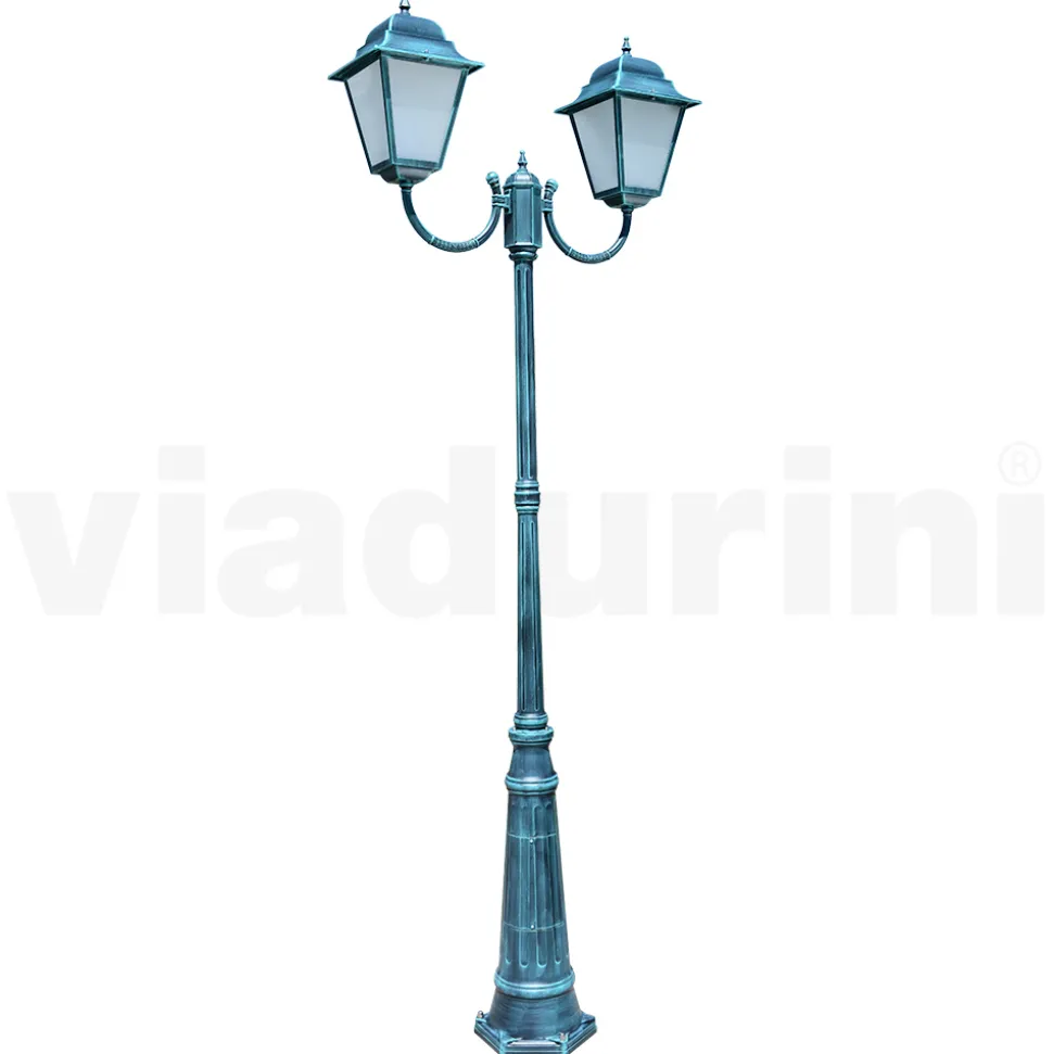 Lampione da Esterno Alto 259 cm in Vetro e Alluminio Pressofuso - Alchimista