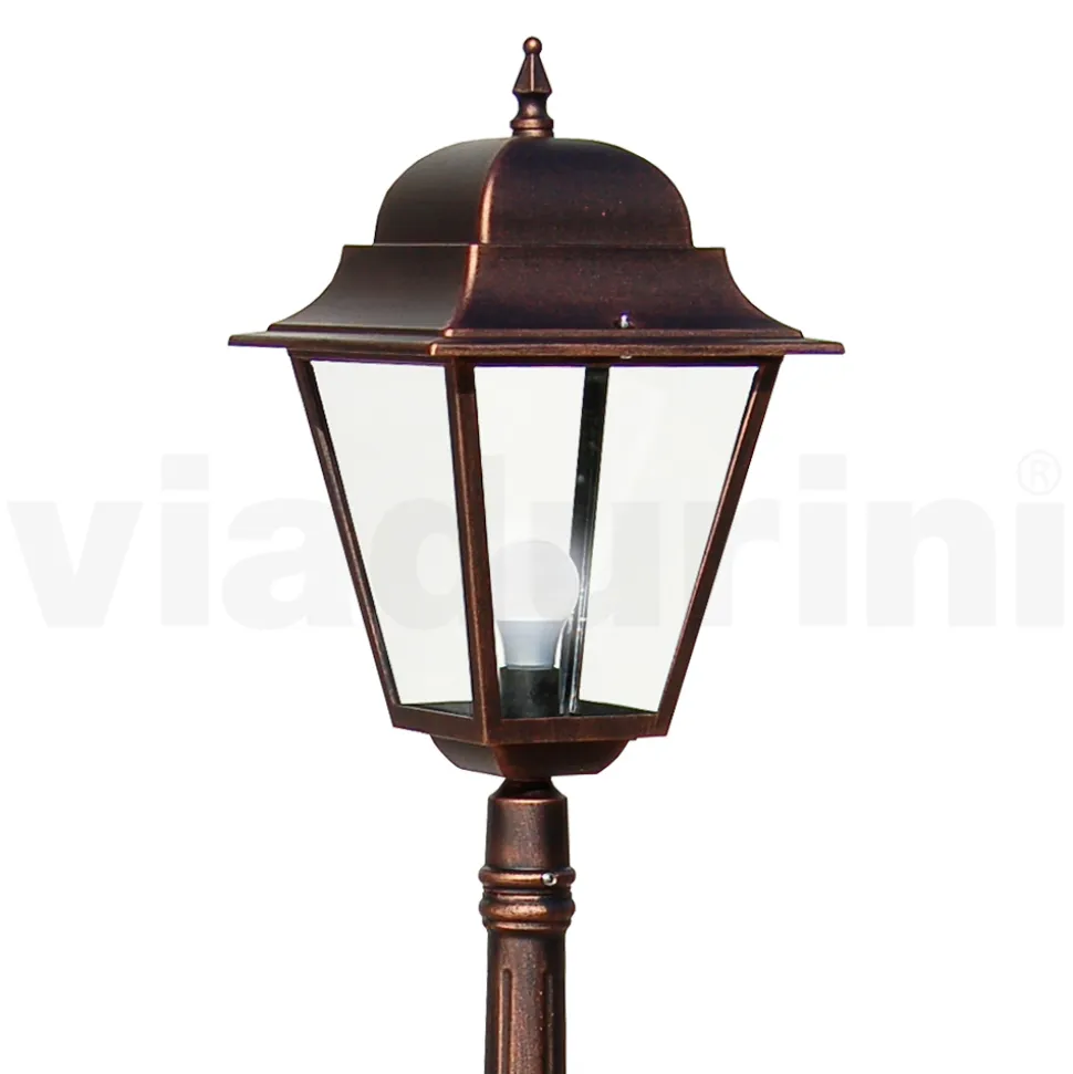 Lampione da Esterno Alto 161 cm in Vetro e Alluminio Pressofuso - Alchimista