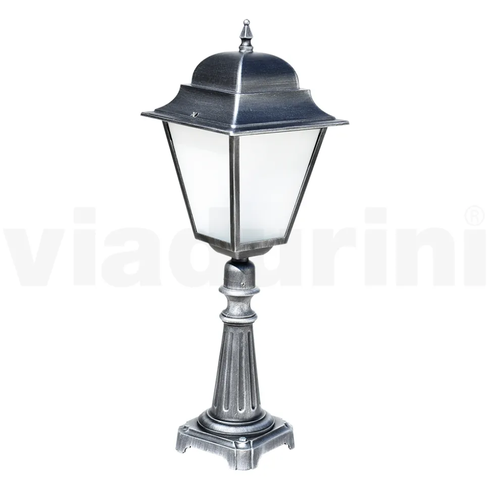 Lampione da Esterno Alto 85 cm in Vetro e Alluminio Pressofuso - Alchimista