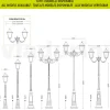 Lampione da Esterno Alto 252 cm in Vetro e Alluminio Pressofuso - Alchimista