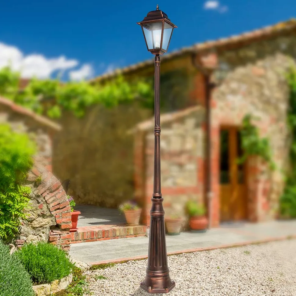 Lampione da Esterno Alto 252 cm in Vetro e Alluminio Pressofuso - Alchimista