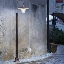 Lampione da Esterno in Alluminio Nero e Fiori Dipinti a Mano - Latina