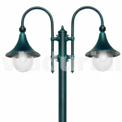 Lampione da esterno in alluminio a due luci made in Italy, Anusca