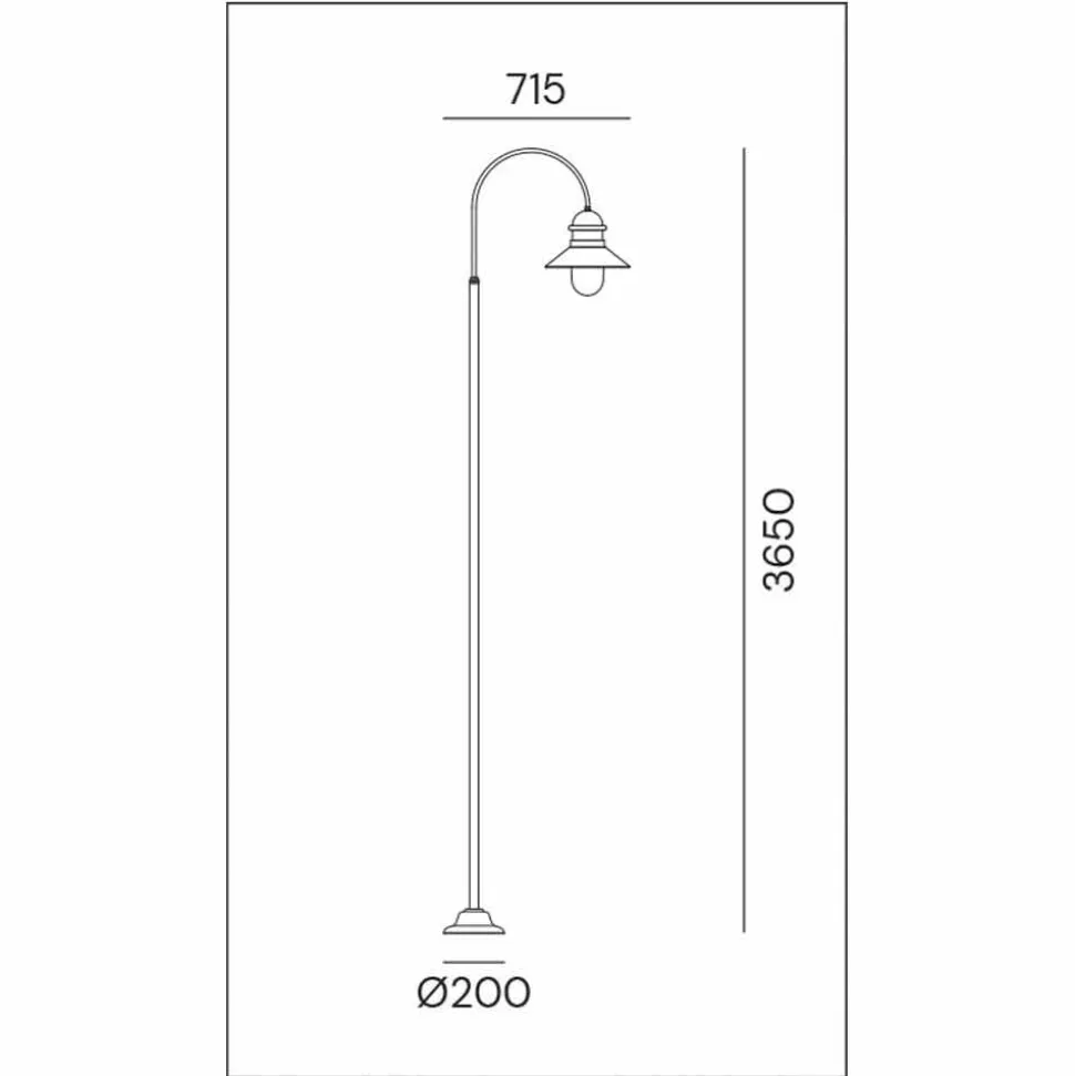 Lampione da Giardino con Arco Alto o Basso Ottone e Rame - Bordo by Il Fanale