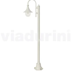 Lampione da giardino in alluminio bianco con 1 luce prodotto in Italia, Anusca
