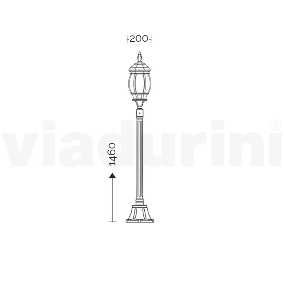 Lampione da Giardino in Alluminio Stile Vintage Made in Italy - Leona