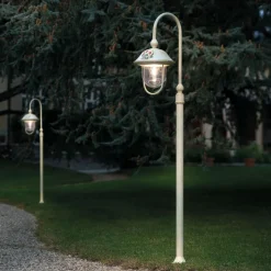 Lampione da Giardino in Alluminio Dipinto a Mano e Decoro Fiori - Bari