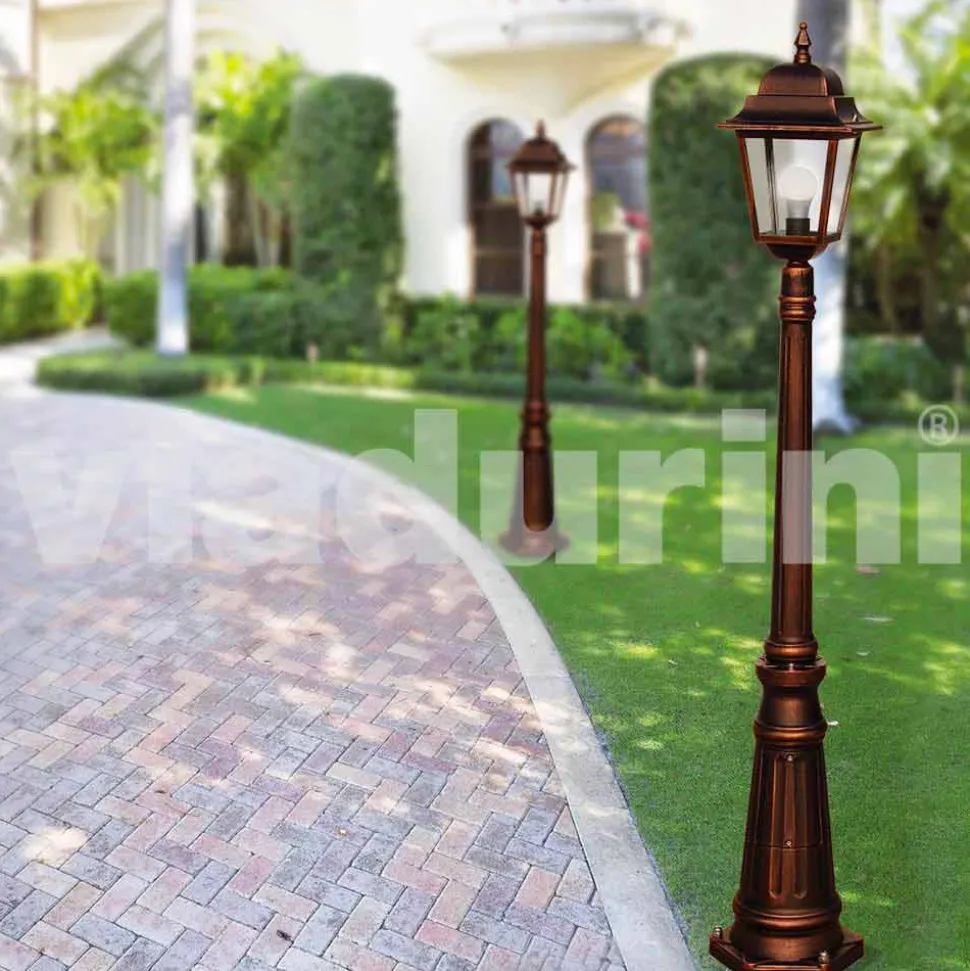 Lampione da giardino in alluminio pressofuso made in Italy, Aquilina