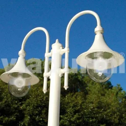 Lampione da giardino in alluminio pressofuso bianco made Italy, Anusca