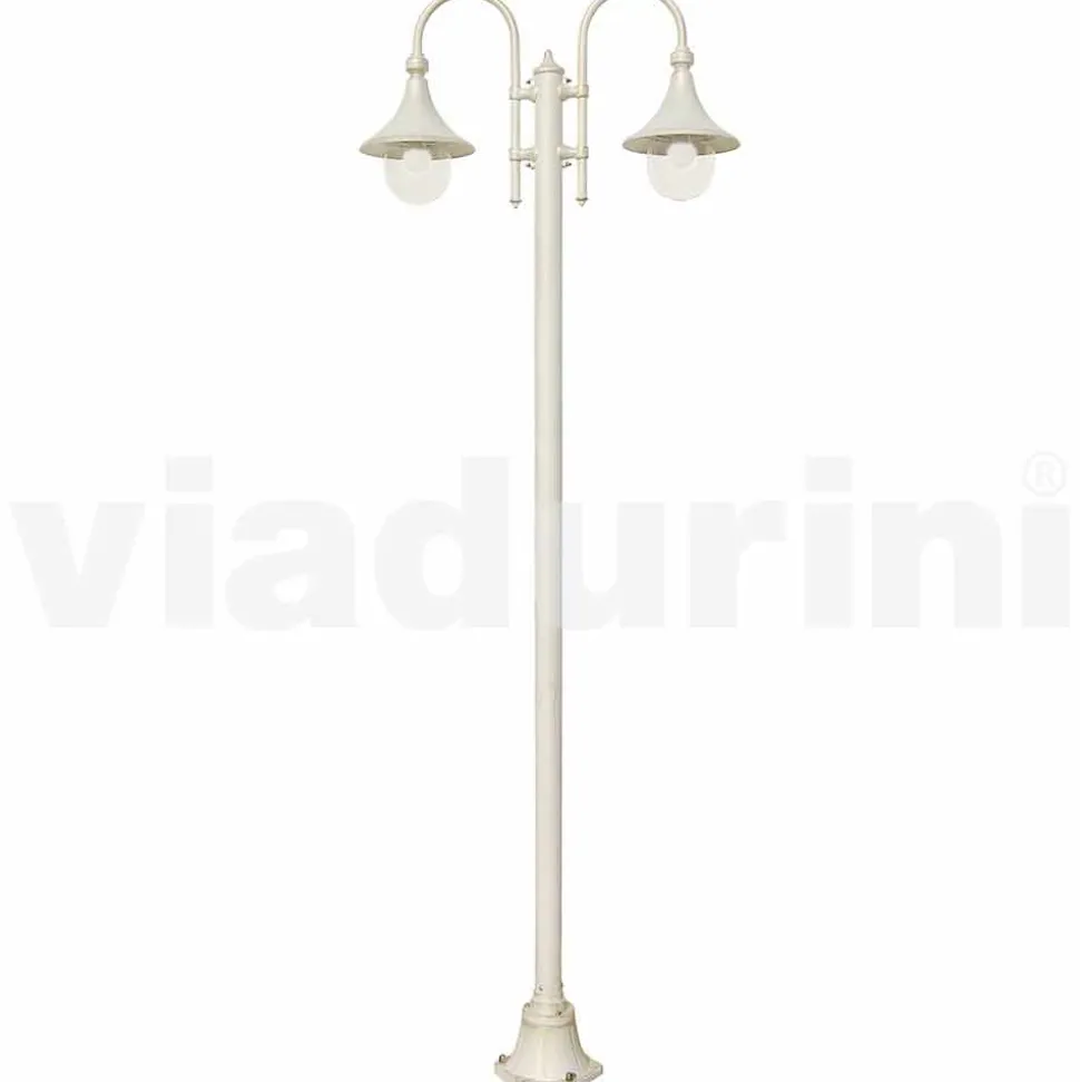 Lampione da giardino in alluminio pressofuso bianco made Italy, Anusca