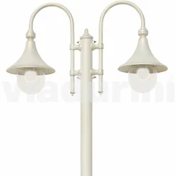Lampione da giardino in alluminio pressofuso bianco made Italy, Anusca
