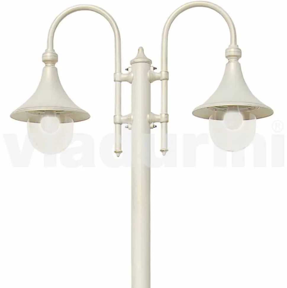 Lampione da giardino in alluminio pressofuso bianco made Italy, Anusca