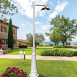 Lampione da Giardino Vintage in Alluminio e Ottone Made in Italy - Adela