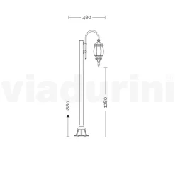 Lampione da Giardino Vintage in Alluminio Antracite Made in Italy - Impero