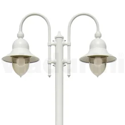 Lampione da Giardino Vintage 2 Luci in Alluminio Made in Italy - Cassandra