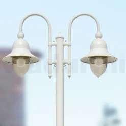 Lampione da Giardino Vintage 2 Luci in Alluminio Made in Italy - Cassandra
