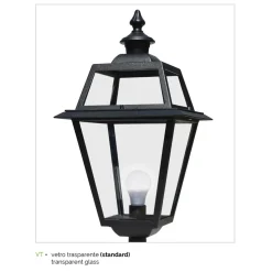Lampione Giardino a 2 Luci in Alluminio e Vetro Made in Italy - Vivian
