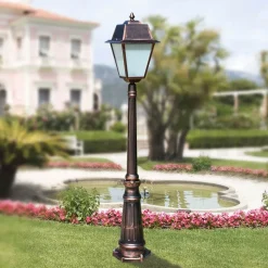 Lampione Giardino Stile Vintage in Alluminio e Vetro Made in Italy - Doroty