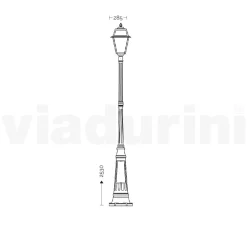 Lampione Giardino Stile Vintage in Alluminio e Vetro Made in Italy - Doroty