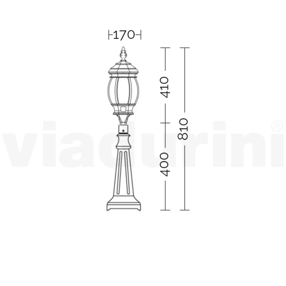 Lampione Giardino Stile Vintage in Alluminio Bianco Made in Italy - Dodo
