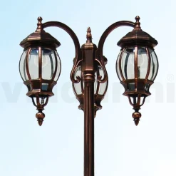 Lampione 3 Luci Stile Vintage in Alluminio Realizzato in Italia - Leona